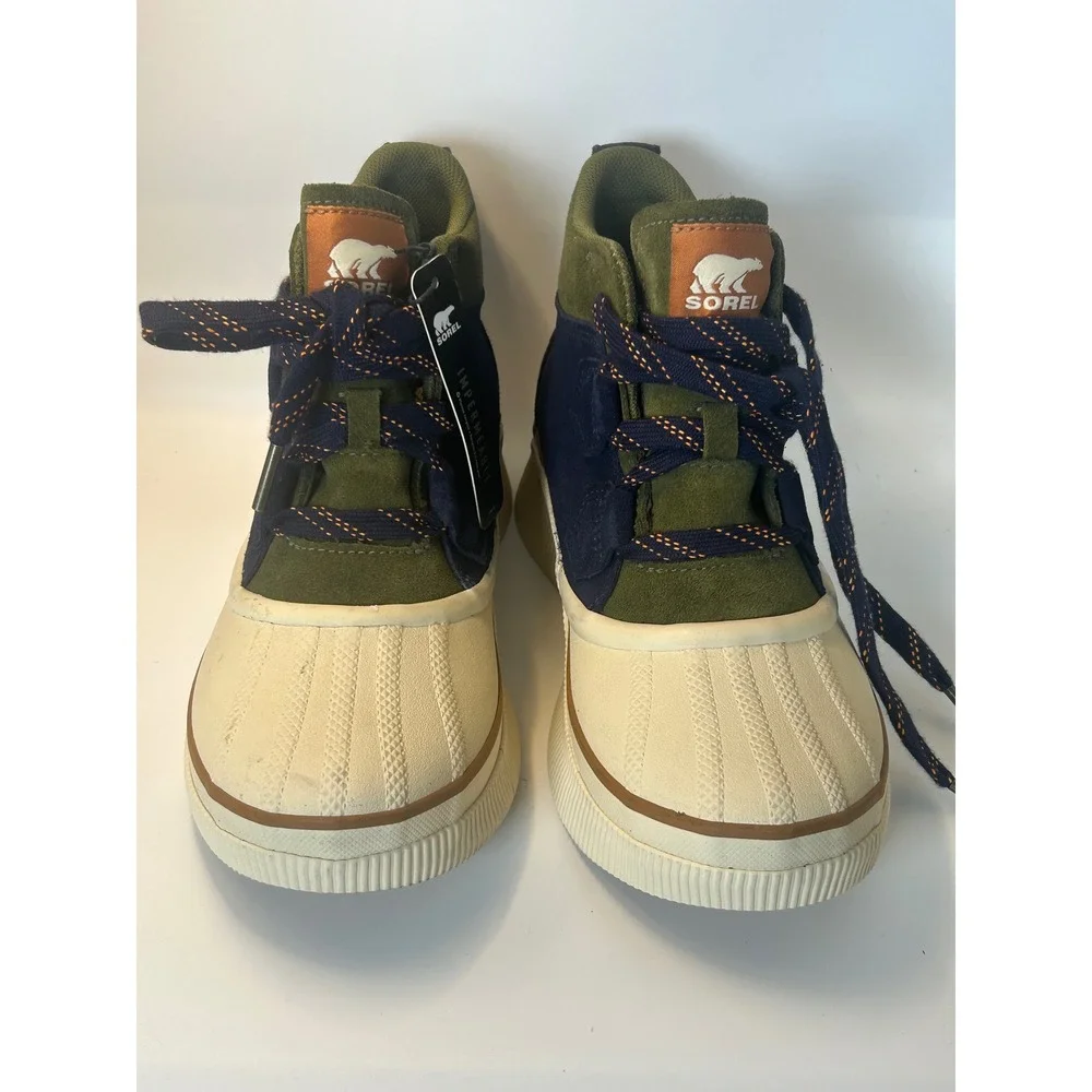 Sorel‎ Out N About III Conquest Waterproof Boots Navy Green NL5152-467 Kids 6.5